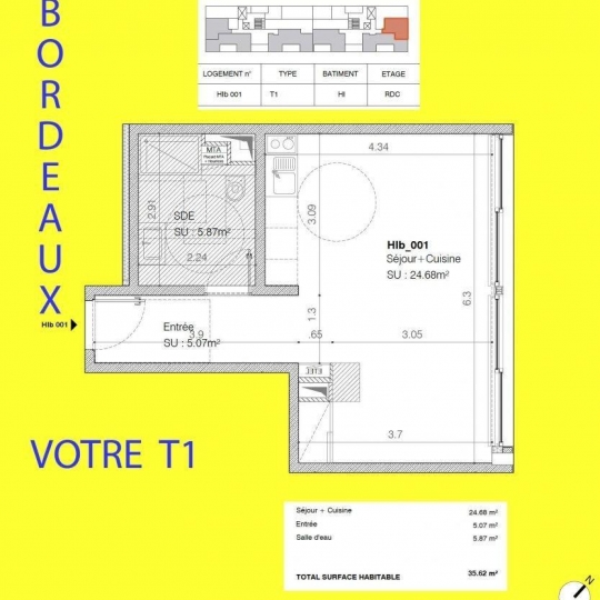 Annonces MERIGNAC : Appartement | BORDEAUX (33800) | 35.00m2 | 215 000 € 