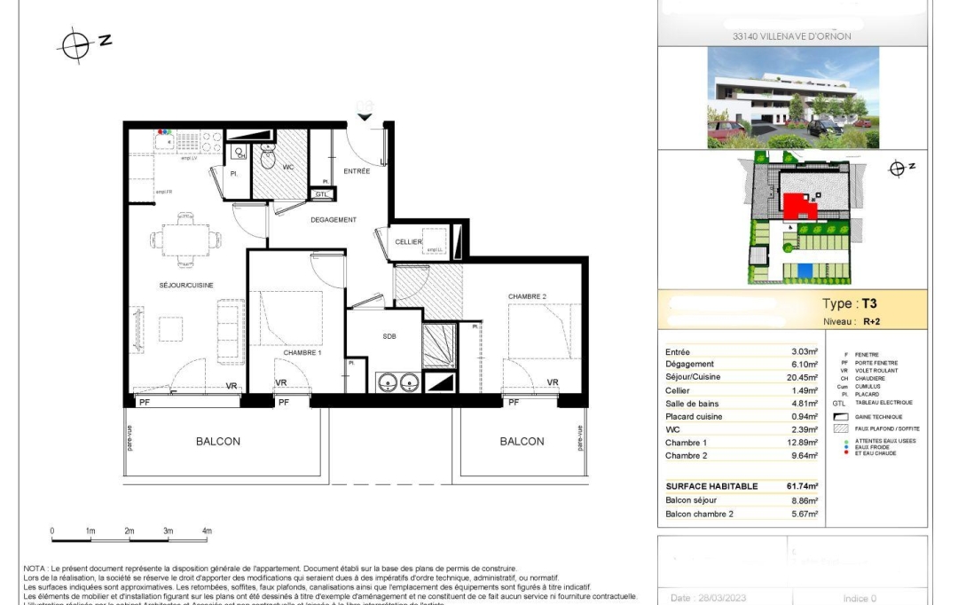 Annonces MERIGNAC : Appartement | VILLENAVE-D'ORNON (33140) | 62 m2 | 327 000 € 