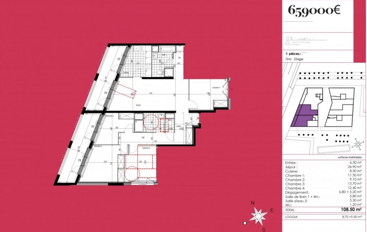 Annonces MERIGNAC : Appartement | BORDEAUX (33000) | 109 m2 | 659 000 € 